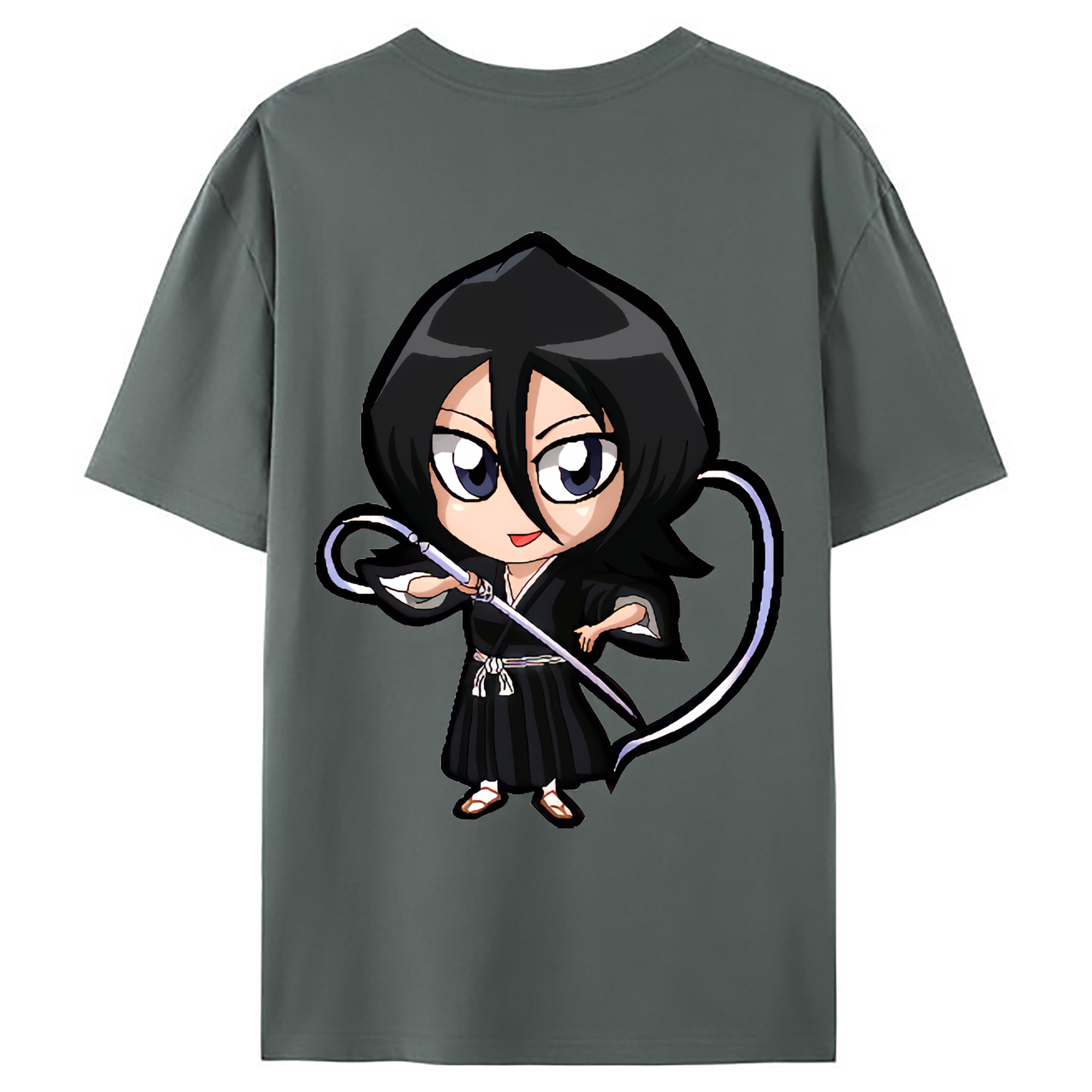 （画像用） ブリーチ 朽木ルキア BLEACH Kuchiki Rukia 綿100％ メンズ半袖Tシャツ（バックプリント） 通気性